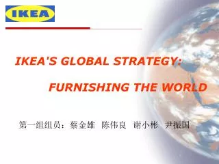 IKEA'S GLOBAL STRATEGY: FURNISHING THE WORLD