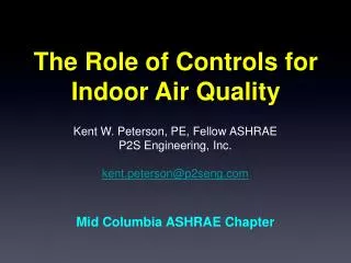 The Role of Controls for Indoor Air Quality