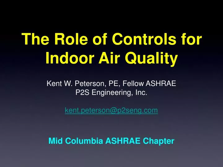 the role of controls for indoor air quality