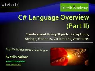 C# Language Overview (Part II)