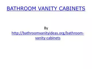 Bathroom Vanity Cabinets