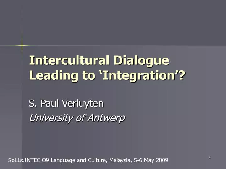 intercultural dialogue leading to integration