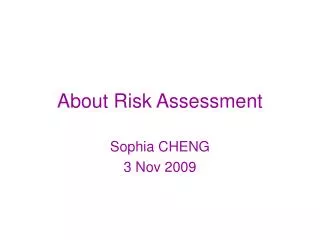 About Risk Assessment