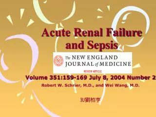 Acute Renal Failure and Sepsis