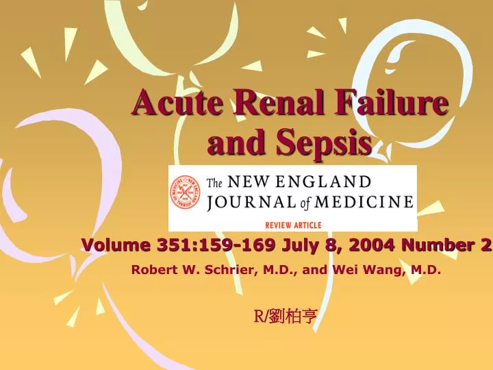 acute renal failure and sepsis