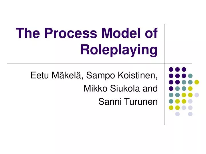 the process model of roleplaying