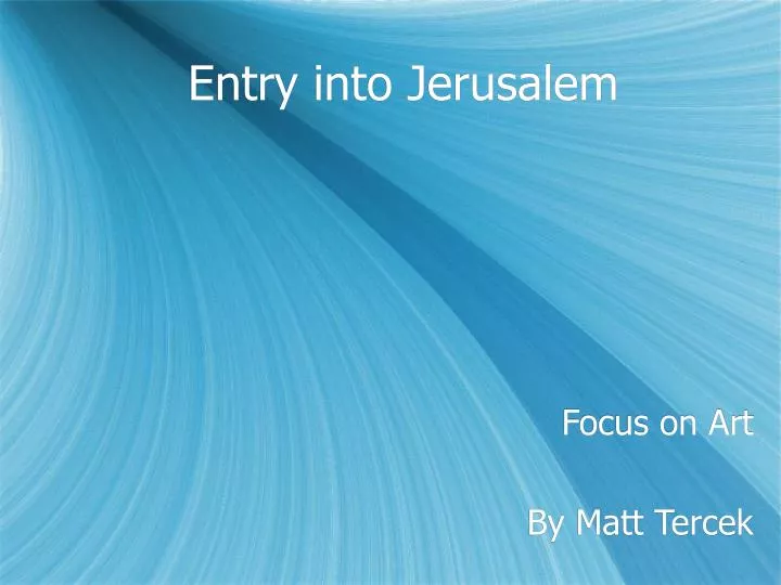 entry into jerusalem
