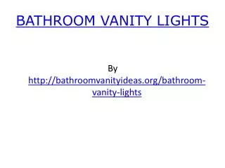 Bathroom Vanity Lights