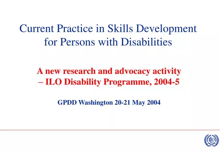 current practice in skills development for persons with disabilities