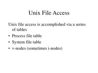 Unix File Access
