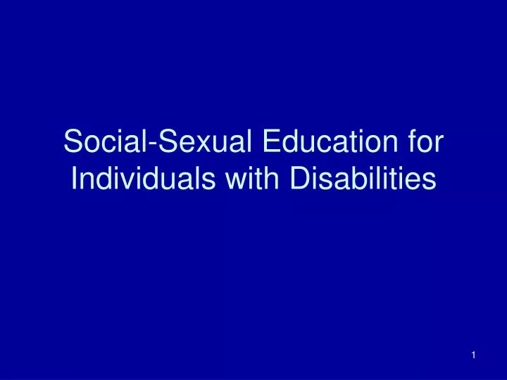 social sexual education for individuals with disabilities