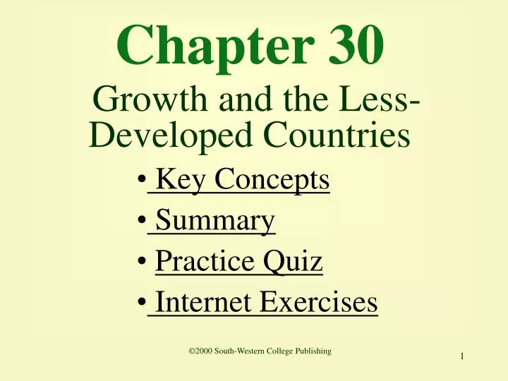 chapter 30 growth and the less developed countries