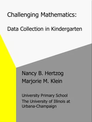 Challenging Mathematics: Data Collection in Kindergarten