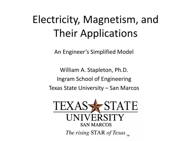 electricity magnetism and their applications