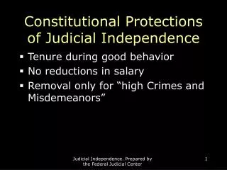 Constitutional Protections of Judicial Independence