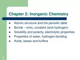 Chapter 2: Inorganic Chemistry