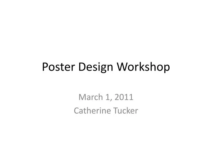 poster design workshop