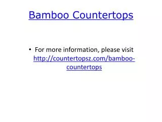 Bamboo Countertops