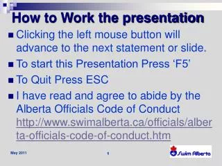 How to Work the presentation