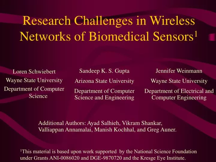 research challenges in wireless networks of biomedical sensors 1