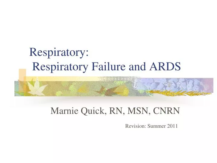 respiratory respiratory failure and ards