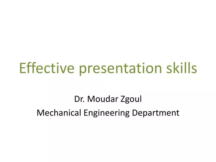 effective presentation skills