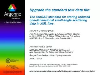 Upgrade the standard text data file: The canSAS standard for storing reduced one-dimensional small-angle scattering data