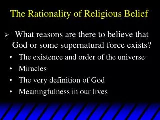 The Rationality of Religious Belief