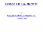 Granite Tile Countertops - slide 1