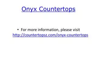 Onyx Countertops
