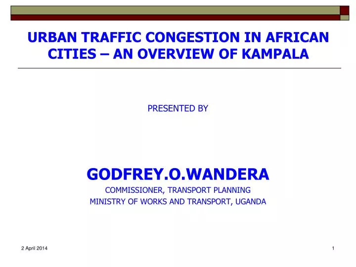 urban traffic congestion in african cities an overview of kampala
