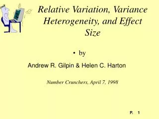 Relative Variation, Variance Heterogeneity, and Effect Size