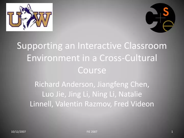 supporting an interactive classroom environment in a cross cultural course