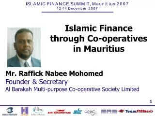 Islamic Finance through Co-operatives in Mauritius