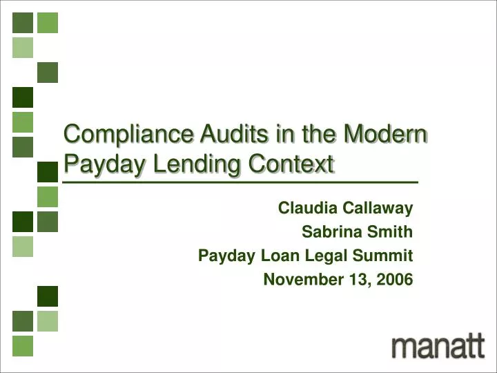 compliance audits in the modern payday lending context