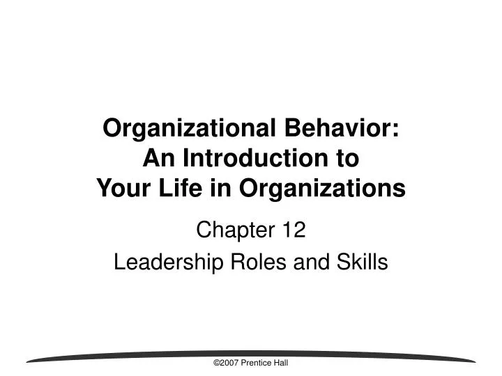 organizational behavior an introduction to your life in organizations