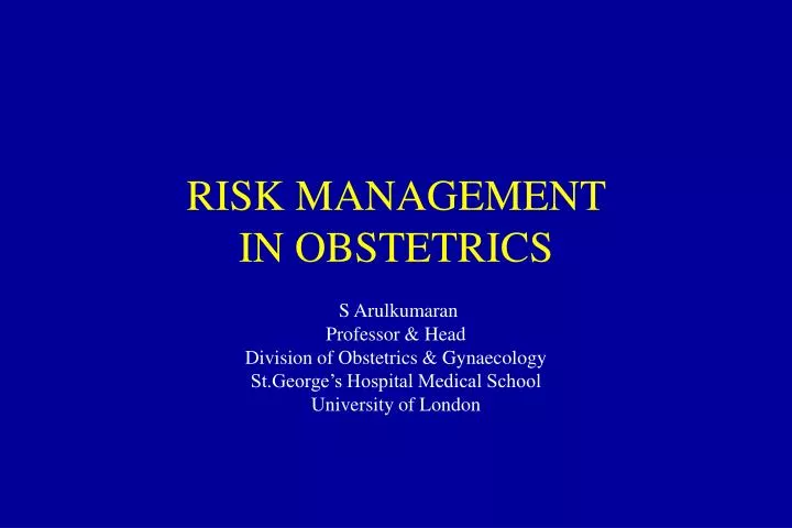 risk management in obstetrics