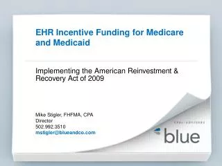 Implementing the American Reinvestment &amp; Recovery Act of 2009