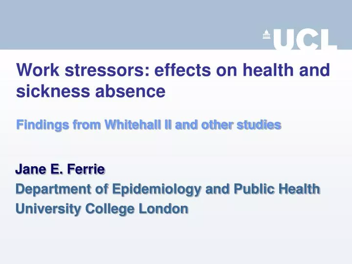 work stressors effects on health and sickness absence findings from whitehall ii and other studies