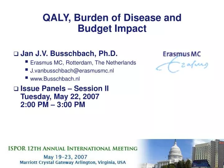 qaly burden of disease and budget impact