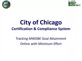 City of Chicago Certification &amp; Compliance System