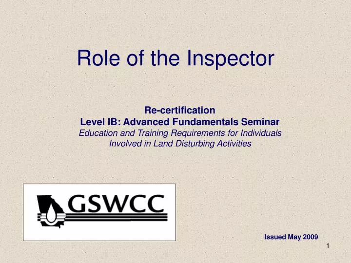 role of the inspector
