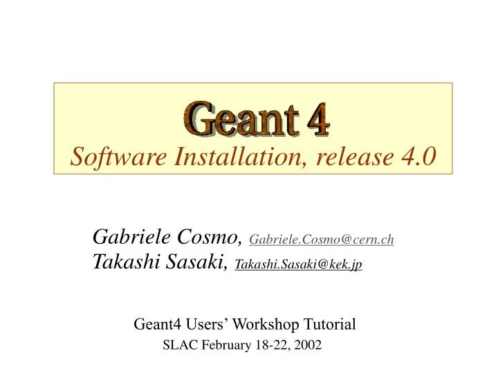 software installation release 4 0