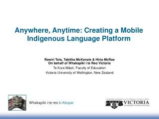 Anywhere, Anytime: Creating a Mobile Indigenous Language Platform