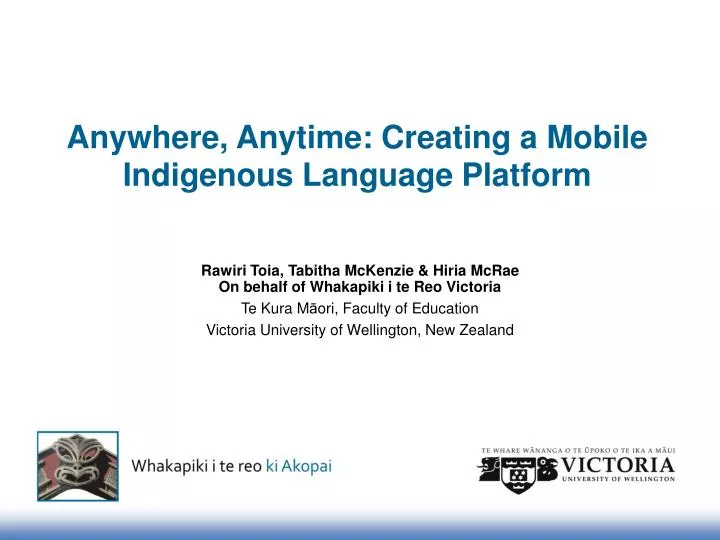 anywhere anytime creating a mobile indigenous language platform