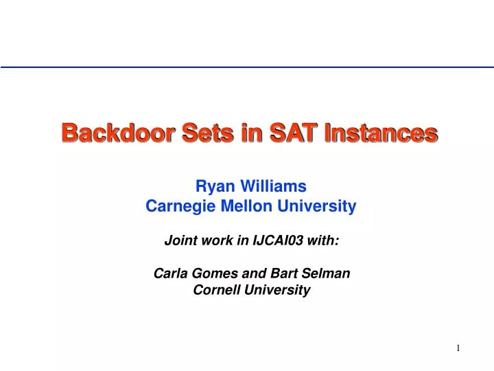 backdoor sets in sat instances