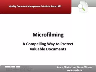 Microfilming: A Compelling Way to Protect Valuable Documents