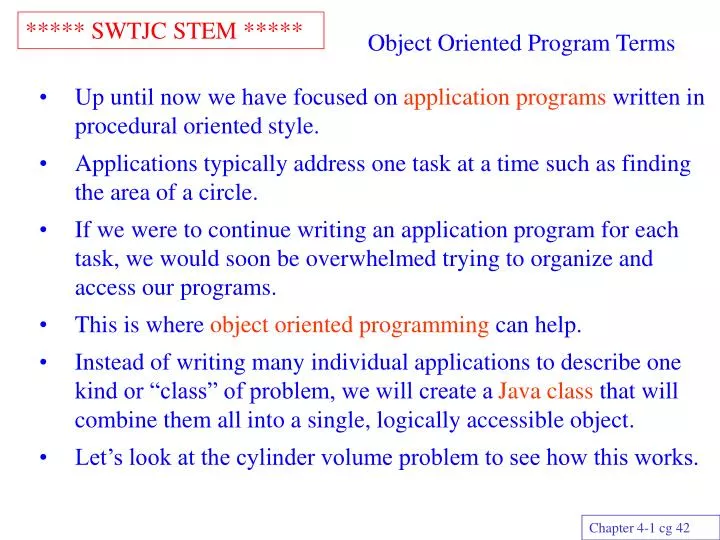 object oriented program terms