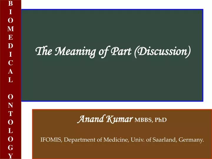 the meaning of part discussion