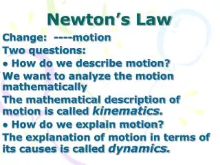 Newton’s Law